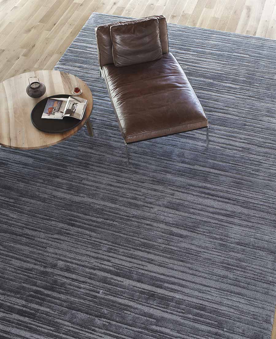 Grey silk custom made rug