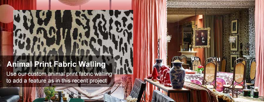 Animal print fabric walling