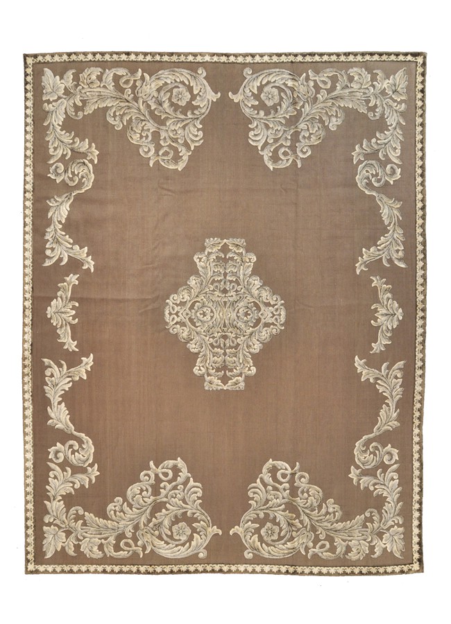 Charlene handknotted linen and silk relief