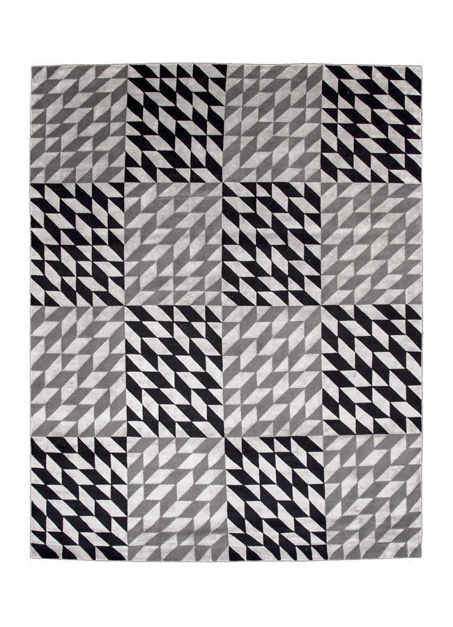 Stairs handknotted silk and wool relief