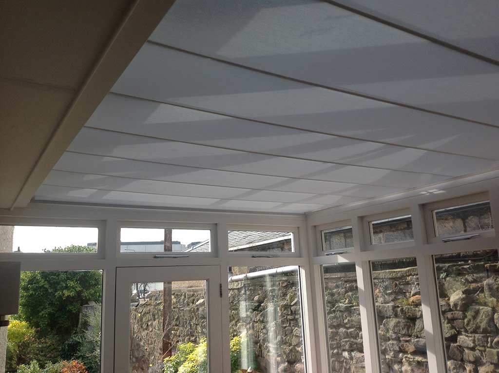 Modern conservatory roof blinds