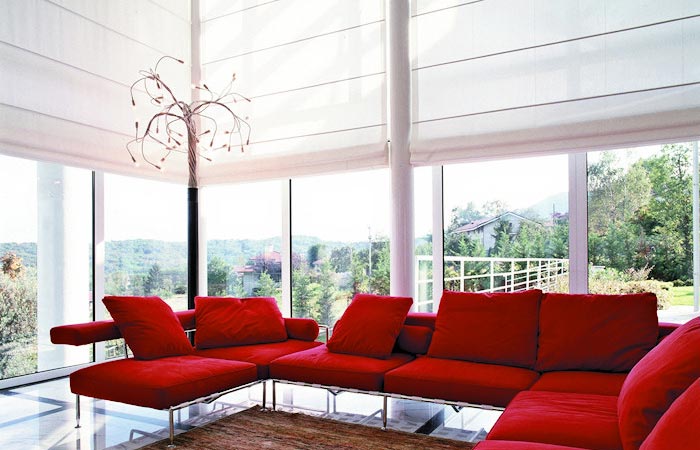 Contemporary roman blinds