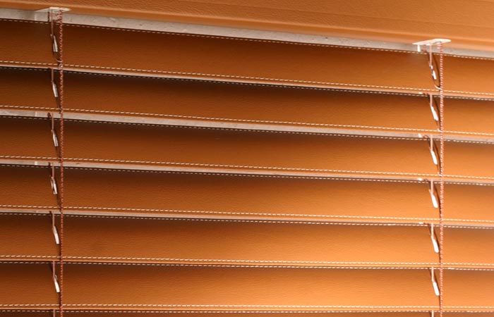 Leather venetian blinds
