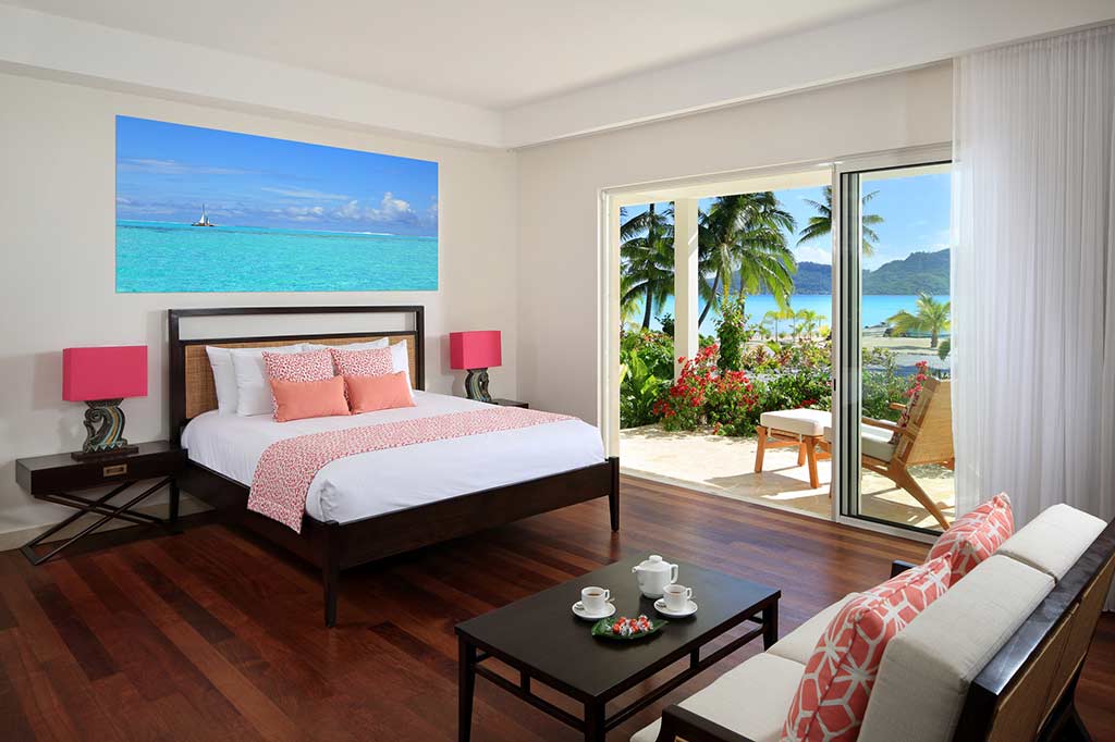 Tropical view electric curtains