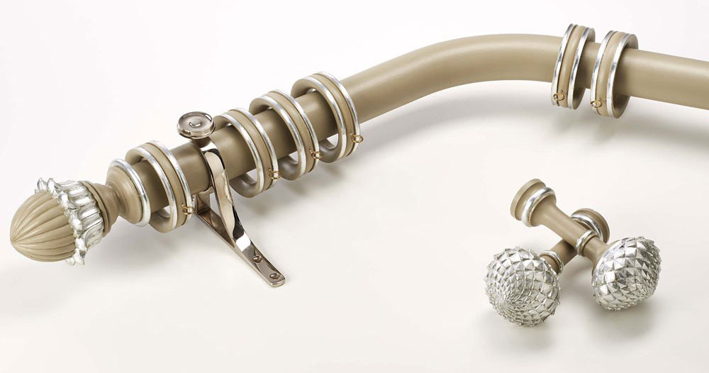 Hand painted curtain poles