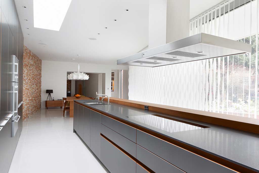 Vertical blinds used in a kitchen